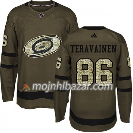 Dresovi Carolina Hurricanes Teuvo Teravainen 86 Adidas 2017-2018 Camo Zelena Authentic - Muške
